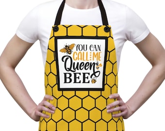 Delantal de abeja reina, regalo del día de la madre, delantal de jefa, utensilios de cocina sarcásticos, regalos para ella, regalo para amiga, regalo de aniversario, regalo de cumpleaños