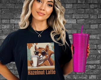 Funny Coffee Shirt, Coffee Gifts, Barista Gift, Coffee Tshirt, Hazelnut Latte, Trendy Coffee Tshirt, Barista Merch, Squirrel Tshirt,Squirrel