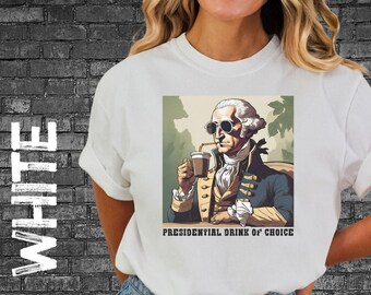 Camiseta divertida de George Washington, camiseta divertida de presidente, camiseta del Día de los Presidentes, camiseta patriótica, camiseta divertida de café, camisetas de café, meme de café