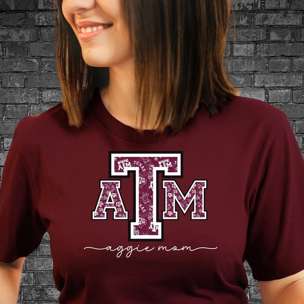 ATM Aggie Mom T-Shirt, ATM merch, Aggies merch, Aggies Mom Shirt, Aggies tshirt, ATM Aggies, Gig 'Em, Texas Aggies, Aggie Family Tee