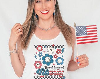 Sweet Land of Liberty Retro Tank Top, Retro 4th of July Tank, Retro Funny Fourth Tank, Patriotic Tank, July 4th Tank Top, Independence Day