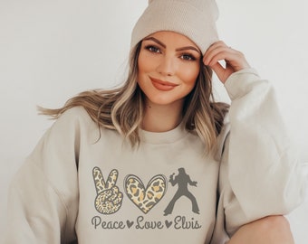 Frieden Liebe Elvis Sweatshirt, Elvis Presley Sweatshirt, Elvis Geschenke, Elvis Kleidung, Elvis Sweatshirt, Elvis Fan, trendige Sweatshirts