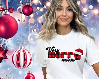 とても楽しい看護師のクリスマス コンフォートカラー ユニセックスシャツ、看護師Tシャツ、クリスマスTシャツ、看護師グッズ、看護師シャツ、看護師へのギフト、看護師