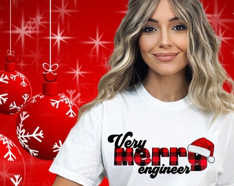 Very Merry Engineer Christmas Comfort Colors Unisex Shirt, Engineer Tshirt, Engineer Merch, Engineer Shirt, Gifts for Engineers, Engineer
