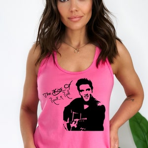 The King of Rock and Roll PINK Razorback Tank, Elvis Presley Tank Top, Vintage Style Elvis Tank, Vintage Tank, The King, RUNS SMALL