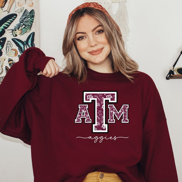 A&M Aggie Unisex Sweatshirt, AtM merch, ATM Sweatshirt,  AtM Game Day, AtM Pullover,  AtM Aggies, AtM University, AtM, Gigg Em Aggies