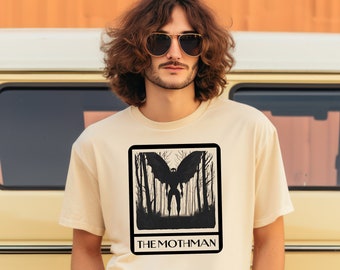 Mothman Comfort Colors T-shirt unisexe, chemises cryptides cool, chemises graphiques étranges et inhabituelles, t-shirt cryptozoologie, t-shirt créature mythique
