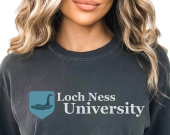 Loch Ness University Comfort Colors Unisex Tshirt, Funny University Shirt, University Shirt, Cryptid Shirt, Loch Ness Tshirt, Nessy Tshirt