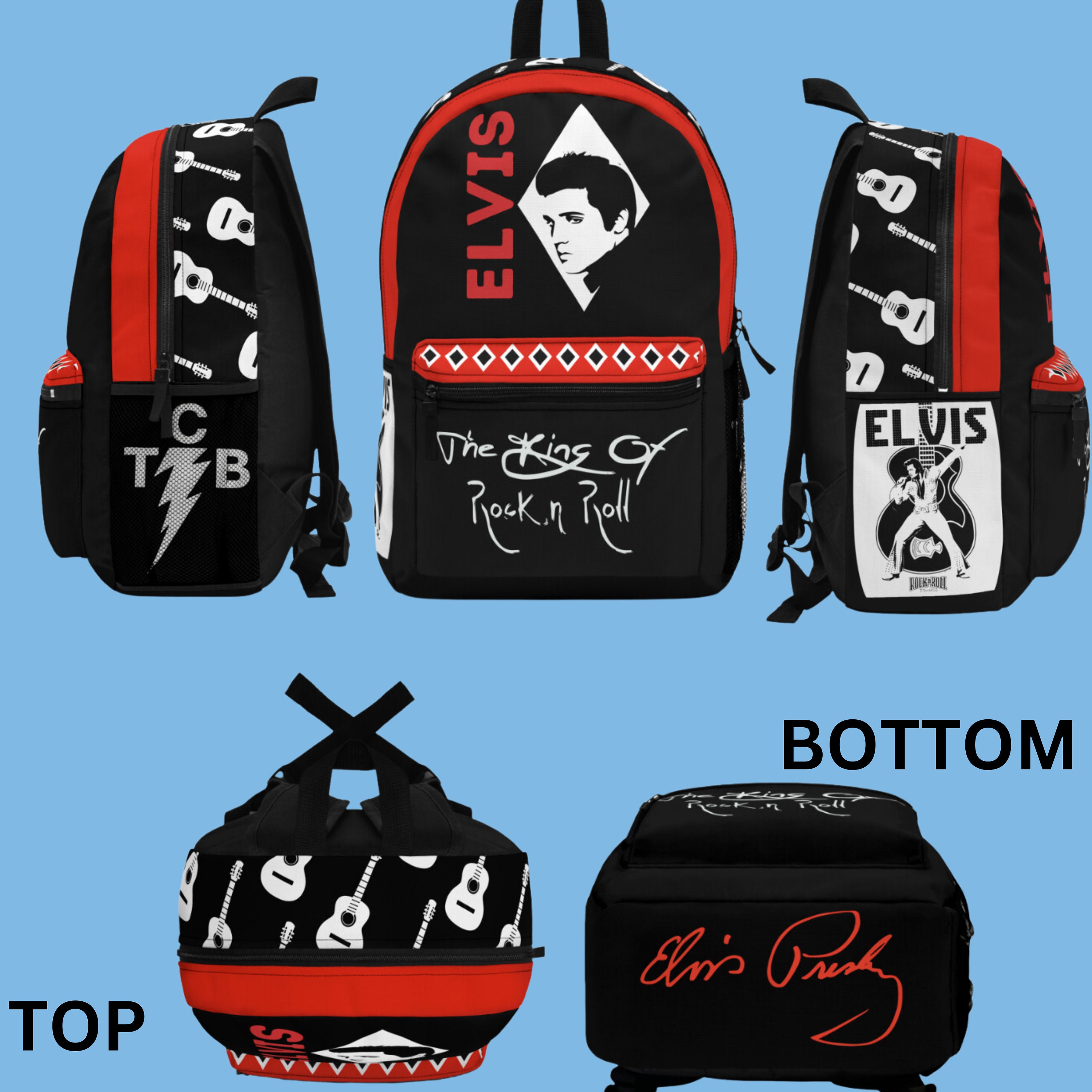 elvis mini backpack Elvis Backpack, Retro Elvis Gift, Elvis Fan Gift, Elvis Diaper Bag,  Graceland Vacay, Elvis Presley, the King of Rock and Roll, Elvis Merch