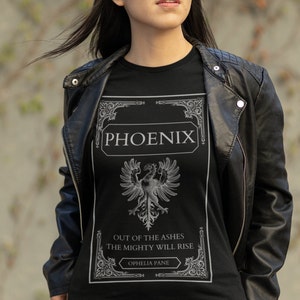 Vintage Style Phoenix T-Shirt, Phoenix Rising T-Shirt, Mystik Vogel Shirt, Inspiration Geschenk, Buch Liebhaber Shirt, Inspirtational T-Shirt