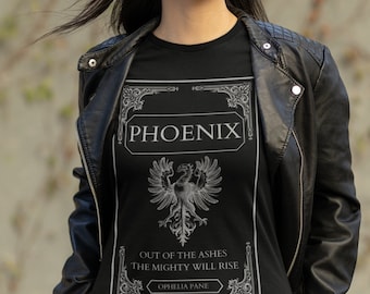 Vintage Style Phoenix T-Shirt, Phoenix Rising T-shirt, Mystique Bird Shirt, Inspirational Gift, Book lover Shirt, Inspirtational T-Shirt