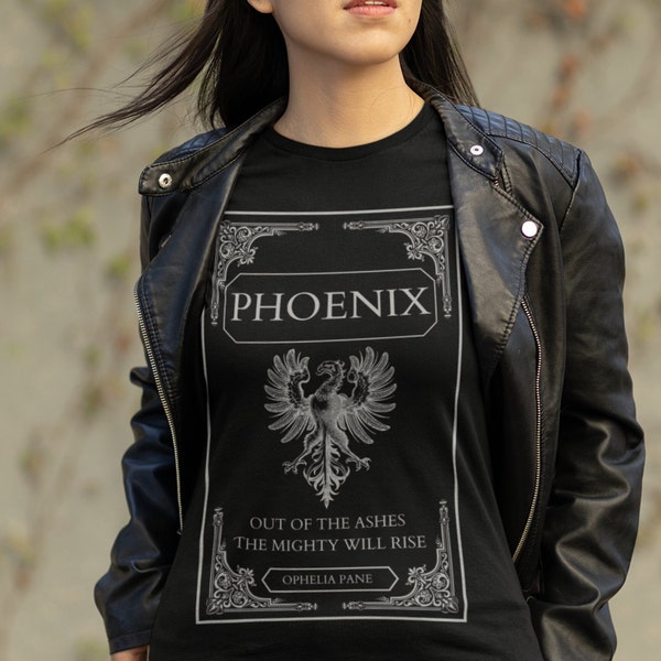 Vintage Style Phoenix T-Shirt, Phoenix Rising T-shirt, Mystique Bird Shirt, Inspirational Gift, Book lover Shirt, Inspirtational T-Shirt