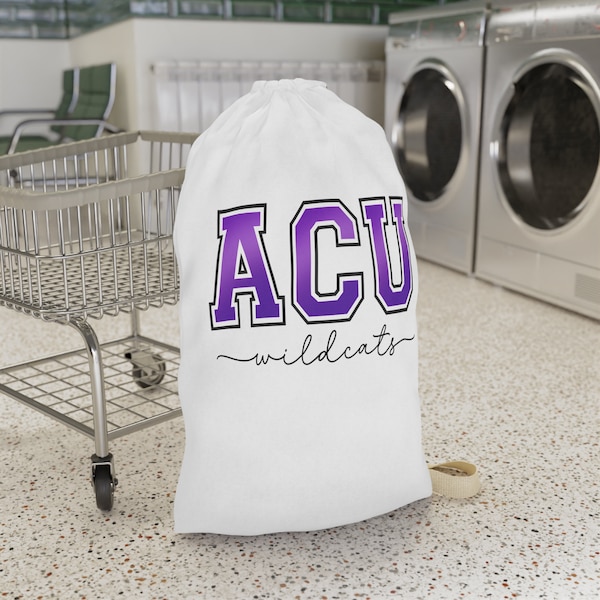 Abilene Christian Wildcats laundry bag, Abilene Christian University, ACu gifts, ACU merch, ACu Wildcats, ACu Dorm decor, ACU logo, Abilene