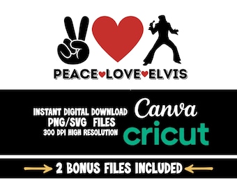 Elvis Presley Svg, Elvis Presley Vector, Elvis Presley Clipart, Elvis Presley Png, Peace Love Legend, Elvis Clip Art, Graceland Vacay