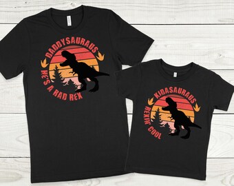 Camiseta Daddysaurus, camisetas a juego de padre e hijo, camisetas a juego de papá y bebé, camisetas a juego del Día del Padre, camisetas a juego de padre e hija