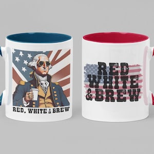 George Washington Mug, Coffee Mug, Patriotic Mug, Presidential Gift, Founding Fathers Gift, American History Drinkware, American Flag, USA