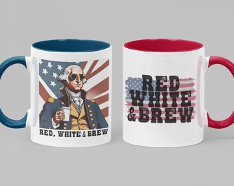 Tazza di George Washington, tazza da caffè, tazza patriottica, regalo presidenziale, regalo dei padri fondatori, stoviglie con storia americana, bandiera americana, USA