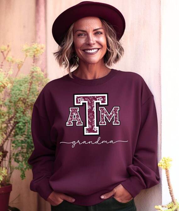 ATM grandma Aggie Unisex Sweatshirt ATM Sweatshirt Atm Merch Atm Game Day Atm Pullover Atm Aggies Atm University Aggie Grandma Etsy