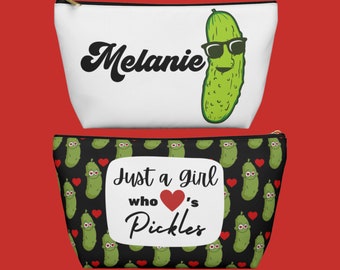 Personalized Pickle Lover Large Make-up/Accessory Bag, Gifts for Pickle Lovers, Pickle Merch, Funny Pickle Gift, Pickle Lover Gifts, Pickles