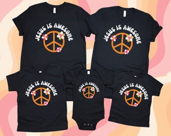 Jesus är fantastisk hippie-t-shirt, religiös t-shirt, Jesus-t-shirt, kyrklig ungdomsgrupp, kyrkt-t-shirt, kristen familj-t-shirt, missionsresa-t-shirt