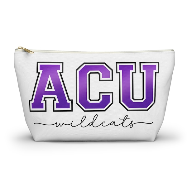 ACU Wildcats make-up bag, ACU alumni, ACU merch, Abilene Christian University, Acu Gifts, Acu Dorm, Acu decor, Acu logo, Acu wildcats