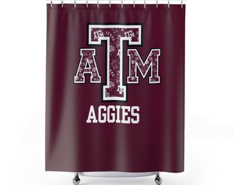 ATM Aggies Shower Curtain, ATM Shower Curtain, HS ATm Grad Gifts, Aggie Dorm Room, Aggie Decor, 2024 Grad Gifts, Gifts for Aggies, Gig Em