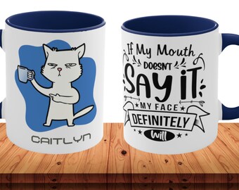 Sarcastic Cat Personalized Mug | Funny Mugs | Angry Cat Mug | Cat Lovers Mug | Cat Lovers Gift | Funny Cat Mug  | Birthday Gift | Coffee Cup
