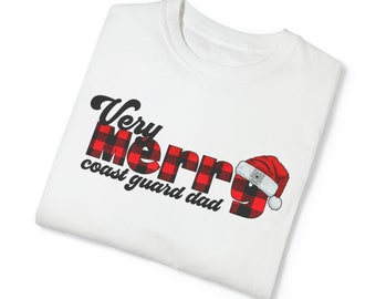 Sehr fröhliche Küstenwache Papa Weihnachten Komfort Farben Unisex Shirt, Küstenwache Tshirt, Weihnachten Tshirt