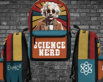 Albert Einstein Backpack/Tote/Purse, Science Teacher Gift, Physics Teacher, Science Gift, Science Nerds, Physics Gifts, Einstein Merch
