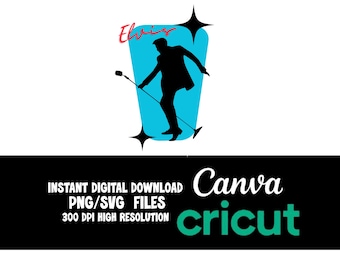 Retro Elvis Presley Png, Elvis SVG, Elvis Presley Vector, Elvis Clipart, King of Rock & Roll, Elvis Clip Art, Elvis Graphics,Elvis Png