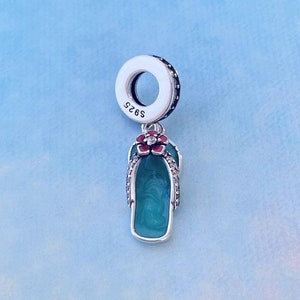 Flip Flops Dangle Charm,925 Silver Charm for Bracelet,Necklace Pendant