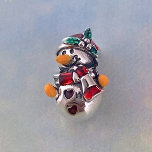 Snowman Charm,New Genuine 925 Sterling Silver Charm for Bracelet,Necklace Pendant