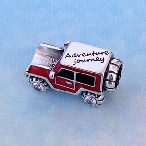 Red Off-Road Car Charm for Bracelet,Necklace Pendant,Jeep Charm