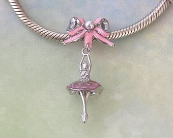 Ballerina Dangle Charm,Genuine 925 Sterling Silver Charm for Bracelet,Necklace Pendant