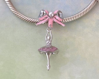 Ballerina Dangle Charm, echte 925 sterling zilveren bedel voor armband, ketting hanger