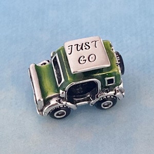 Adventure Car Charm,Silver Charm for Bracelet,Necklace Pendant