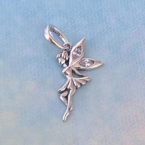 Charm princesse fée, breloque ange volant breloque fée clochette, breloque en argent sterling 925 véritable pour bracelet, collier pendentif