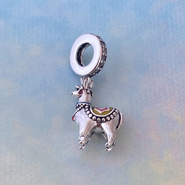 Alpaca Dangle Charm, Lama, Nieuwe Echte 925 Sterling Zilveren Bedel voor Armband, Ketting Hanger