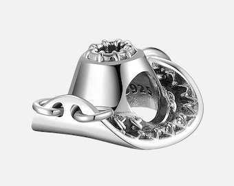 Cowboy Hat Charm: 925 Sterling Silver Charm for Bracelet,Necklace Pendant