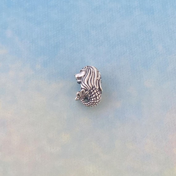 Singapore Merlion Charm,genuine 925 Sterling Silver Charm for