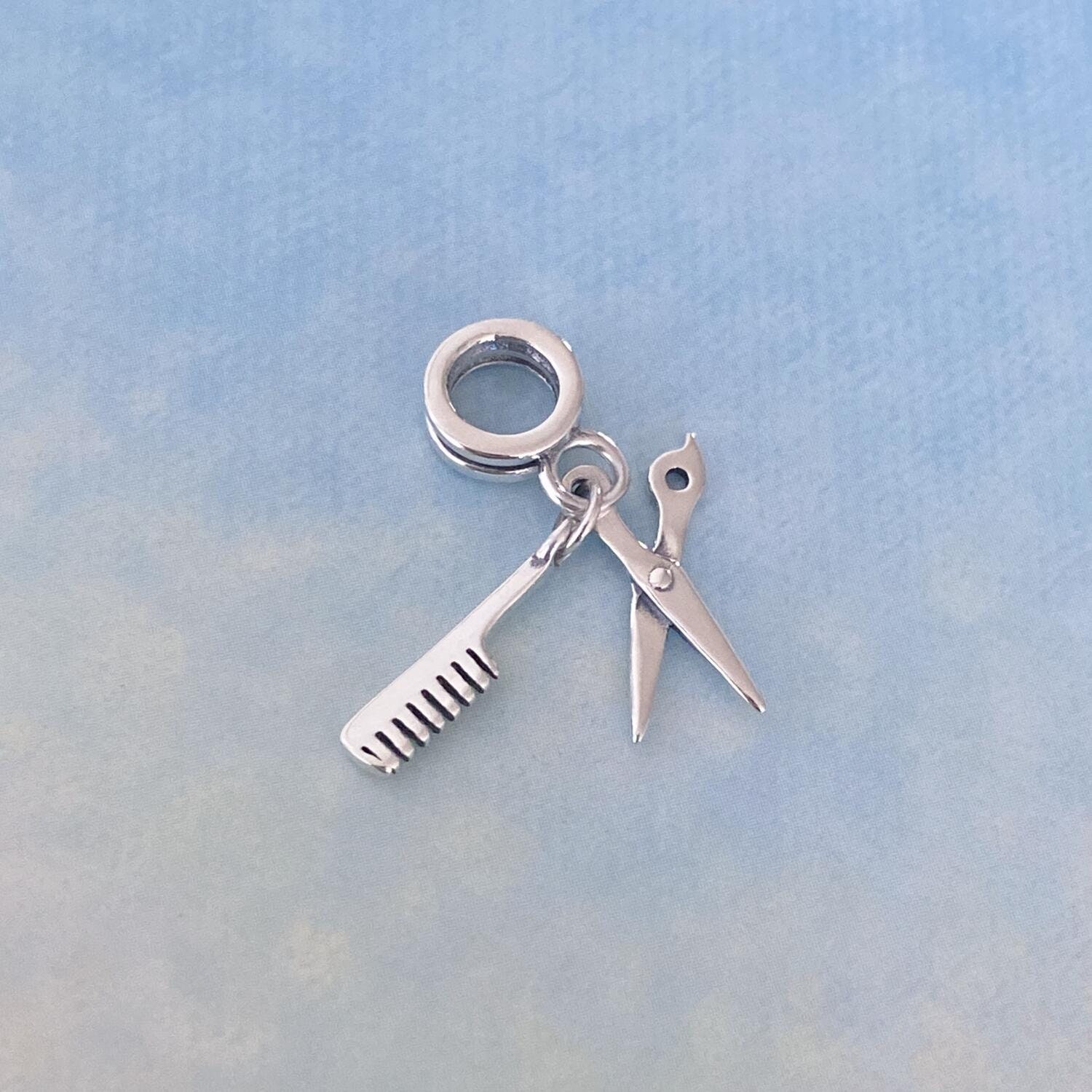 Ciondolo Charm Argento 925 Per Parrucchieri - Per Braccialetti E Collane, Con Zirconia Cubica - Foto 8