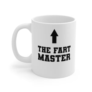 Grappige Prank The Fart Master Joke Gag keramische mok 11oz - CozyMugCreations Relatable hilarische scheet cadeau mok