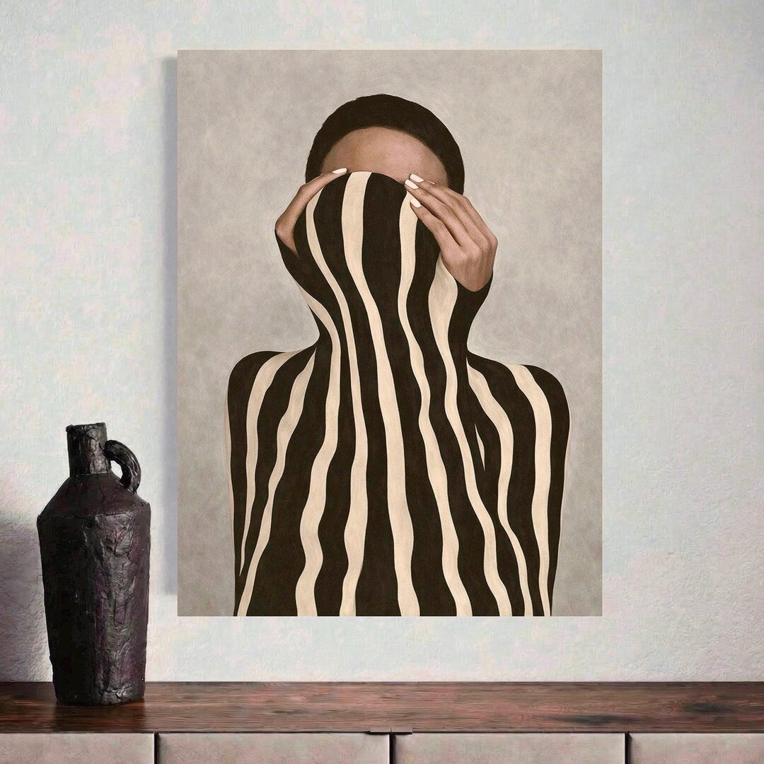 Abstract Neutral Woman Wall Art Print: Black and White Modern Female ...