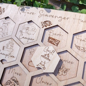 Kids Nature Scavenger Hunt Board, Homeschool Preschool Montessori Wooden Game, Nature Board, Discovery Board image 4