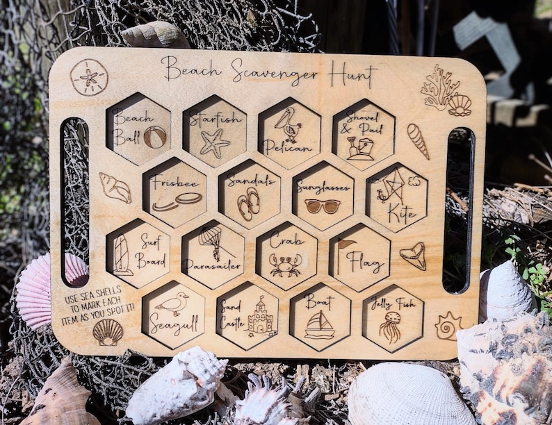 Kids Nature Scavenger Hunt Board, Homeschool Preschool Montessori Wooden Game, Nature Board, Discovery Board image 8