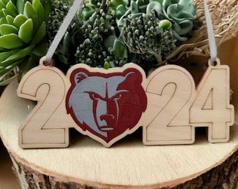 Graduation Year Bear Mascot Ornament - Choose your Year (20XX)