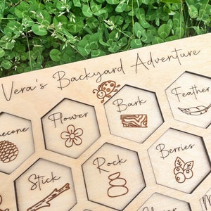 Kids Nature Scavenger Hunt Board, Homeschool Preschool Montessori Wooden Game, Nature Board, Discovery Board image 3