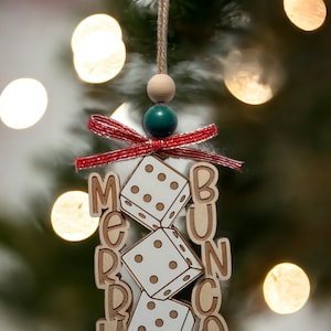 Merry Bunco Christmas Ornament, Bunco, Dice Ornament, Game Night, Bunco Ornament Exchange Gift