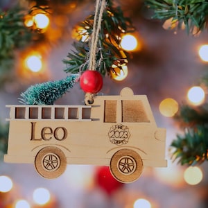 Personalized Firetruck Christmas Ornament, Fire Engine, Ladder Truck, Fighter Fighter, Fire Truck, Emergency Vehicle, First Responder