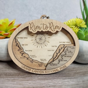 Rim to Rim Grand Canyon Medal, Personalized Grand Canyon Trail Map, Rim to Rim to Rim, Rim to River, Grand Canyon Ornament, R2, R3